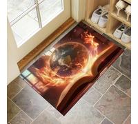 MLSOWM Tapis Entree Interieur Boule De Cristal 60 x 120 cm, Paillasson Bibliothèque Ancienne Antidérapant Lavable, Tapis Entree Absorbant à Profil Bas pour Entrée, Porte et Couloir, Brun