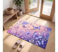 MLSOWM Tapis Entree Interieur Ciel Étoilé De Rêve, 60 x 90 cm Lavable en Machine | Paillasson pour Porte Papillon Fleur Vigne, Antidérapant, Poil Ras pour Chambre Salle a Manger Descente de Lit