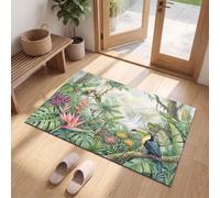 MLSOWM Tapis Entree Interieur Forêt Tropicale Humide, 80 x 120 cm Lavable en Machine | Paillasson pour Porte Perroquet Toucan, Antidérapant, Poil Ras pour Chambre Salle a Manger Descente de Lit