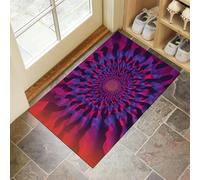 MLSOWM Tapis Entree Interieur Motif en Spirale 90 x 150 cm, Paillasson Style Tie-Dye Antidérapant Lavable, Tapis Entree Absorbant à Profil Bas pour Entrée, Porte et Couloir, Violet
