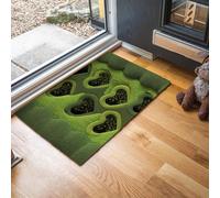MLSOWM Tapis Entree Interieur Prairie d'amour 60 x 90 cm, Paillasson Thème Romantique Antidérapant Lavable, Tapis Entree Absorbant à Profil Bas pour Entrée, Porte et Couloir, Vert Foncé