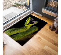 MLSOWM Tapis Entree Interieur Serpent 60 x 90 cm, Paillasson Animaux Féroces Antidérapant Lavable, Tapis Entree Absorbant à Profil Bas pour Entrée, Porte et Couloir, Vert