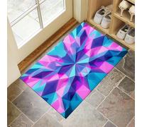 MLSOWM Tapis Triangle Géométrique Entrée Intérieur - Tapis de Porte Futurisme Antidérapant Anti-Poussière - Paillasson de Propreté Extérieur - Tapis de Porte Lavable Absorbant (Bleu Clair 40 x 60 cm)