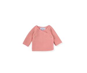 MLT Brassière maille endroit maille envers Petits Chats (FR/ES, Âge, 0 mois, 1 mois, Bouton de rose)