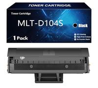 MLT-D104S Cartouche de Toner de Remplacement pour Samsung MLT-D104S pour Samsung ML-1660 1665 1667 1670 1675 1860 1865W 1867 SCX-3200 3205 3205 3207 Imprimantes avec Puce,Black-1 Pack