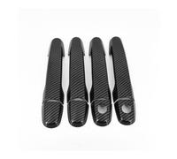 MLTLKPPVNG Poignée Extérieure Autocollant De Style Couverture Poignée Porte Voiture En Fiber Carbone Pour Toyota Pour Vitz XP90 Pour Yaris 2006 2007 2008 2009 2010 2011(Carbon Fiber 2 holes)