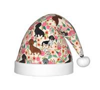 MLTRFGJ Chapeau de Noël imprimé teckel pour enfants, adapté pour les vacances et la décoration de fête