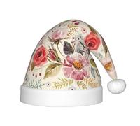 MLTRFGJ Chapeau de Noël moderne à imprimé floral pour enfants, adapté pour les vacances et la décoration de fête