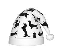 MLTRFGJ Chapeau de Noël pour enfant Motif teckel Noir