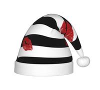 MLTRFGJ Chapeau de Noël pour enfants avec des lèvres imprimées en noir et blanc, adapté pour les vacances et la décoration de fête