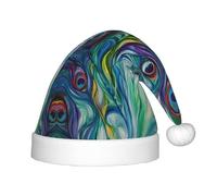 MLTRFGJ Chapeau de Noël pour enfants avec plumes de paon, adapté pour les vacances et la décoration de fête