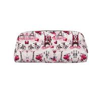 MLTRFGJ Cityscape Paris Tour Eiffel France Trousse multifonction en cuir avec fermeture éclair pour l'école, le bureau et les voyages, doré, Taille unique, Trousse de maquillage