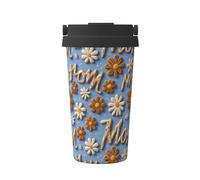MLTRFGJ Ensemble de biscuits personnalisés avec tasse à café isotherme et portable, adaptée pour le bureau, les voyages et la voiture