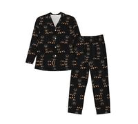 MLTRFGJ Ensemble de pyjama à manches longues pour homme Motif teckel Weiner, Noir , M