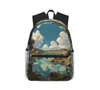 MLTRFGJ Famous Mountains Sac à dos décontracté, léger et confortable, adapté pour un usage quotidien, Paysage du lac, taille unique