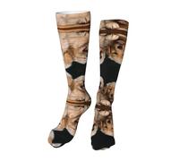 MLTRFGJ Golden Retriever Chaussettes élégantes et confortables pour homme et femme Motif chiens et chiots, Noir , Taille unique