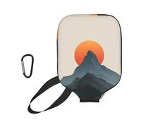 MLTRFGJ Housse de raquette imprimée Mountain Peak avec sac en maille pour serviette Peakball, avec longue fermeture éclair et ouverture complète.