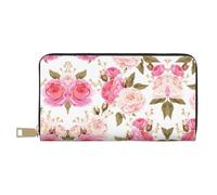 MLTRFGJ Moose Mountain Pine Tree Wilderness Portefeuille en cuir durable imprimé et tendance avec fermeture éclair sécurisée, Rose., Taille unique