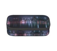 MLTRFGJ Morning Glow Sac à crayons portable de grande capacité avec compartiment pour fournitures scolaires ou de bureau, Nuit Skyline1, Taille unique, Trousse de maquillage