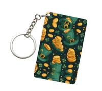 MLTRFGJ Porte-clés rectangulaire imprimé chapeau de leprechaun en acrylique, cadeau pour toutes les occasions, transparent, taille unique