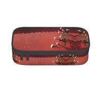 MLTRFGJ Sac à crayons minimaliste avec compartiment de grande capacité imprimé rose blanche, convient pour l'école ou le bureau, Carrelage émaillé Rose Neige 2, Taille unique, Trousse de maquillage