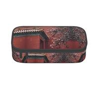 MLTRFGJ Sac à crayons minimaliste avec compartiment de grande capacité imprimé rose blanche, convient pour l'école ou le bureau, Carrelage émaillé Rose Neige 1, Taille unique, Trousse de maquillage