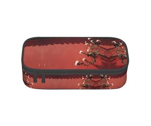 MLTRFGJ Sac à crayons minimaliste avec compartiment de grande capacité imprimé rose blanche, convient pour l'école ou le bureau, Carrelage émaillé Rose Neige 2, Taille unique, Trousse de maquillage
