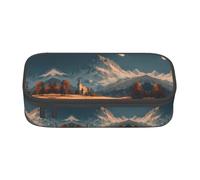 MLTRFGJ Sac à stylos portable de grande capacité imprimé horizon nocturne, convient pour l'école ou le bureau, Haute montagne, Taille unique, Trousse de maquillage