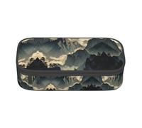 MLTRFGJ Sac à stylos portable de grande capacité imprimé plage tropicale, convient pour l'école ou le bureau, Hautes montagnes, Taille unique, Trousse de maquillage