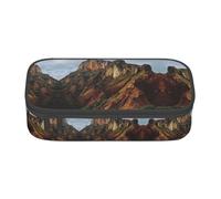 MLTRFGJ Sac à stylos portable de grande capacité imprimé plage tropicale, convient pour l'école ou le bureau, Mountain Peak, Taille unique, Trousse de maquillage