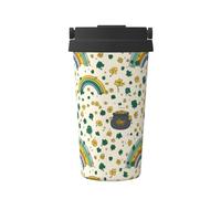 MLTRFGJ Tasse à café isotherme portable et imprimée arc-en-ciel - Convient pour le bureau, les voyages et la voiture