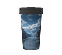 MLTRFGJ Tasse à café isotherme portable et imprimée de paysage glacier, adaptée pour le bureau, les voyages et la voiture