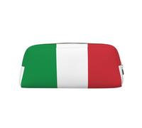 MLTRFGJ Trousse multifonction en cuir avec fermeture éclair et drapeau de l'Italie, idéale pour l'école, le bureau et les voyages, doré, Taille unique, Trousse de maquillage