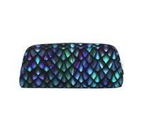 MLTRFGJ Trousse multifonction en cuir avec fermeture éclair Motif écailles de dragon magique en 3D, convient pour l'école, le bureau et les voyages, Argenté., Taille unique, Trousse de maquillage