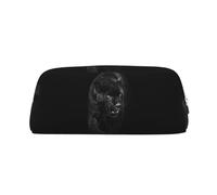 MLTRFGJ Trousse multifonction en cuir avec fermeture éclair Motif panthère animalière, convient pour l'école, le bureau et les voyages, Argenté., Taille unique, Trousse de maquillage