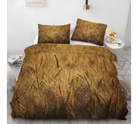 MLUNKQAIL Housse de Couette 140x200 Coucher De Soleil Housse De Couette 3D Imprimé Blé Moderne Ensemblede Literie Fermeture À Glissière avec 2 Taie d'oreiller 65x65 cm