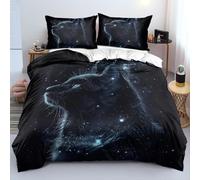 MLUNKQAIL Housse de Couette 240 X 260 Noir Parure de Lit 240 X 260 Chat ImpriméEs Housses de Couettes Microfibre Douceur avec 2 Taies d'oreiller, avec Fermeture ZippéE