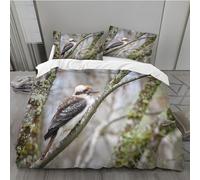 MLUNKQAIL Parure de Lit 90x190 Enfant Branches Housse de Couette 1 Personne Kookaburra Imprimé en 3D Microfibre Housse de Couette avec 2 Taie d'oreiller 65x65 cm