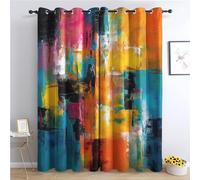 MLUNKQAIL Rideaux Occultant Coloré Rideau Art Rideaux Anti Bruit, Rideau Thermique Isolant Anti Froid et Chaleur, Facile à Installer 2xL140xH240 cm