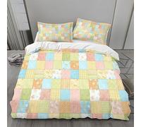 MLUNKQAIL Treillis Sets de Housses de Couettes Ancien Housse de Couette 3 Pièces Microfibre avec Fermeture Éclair et 2 Taies d'oreiller 65x65 cm