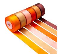 Mlurcu Ruban orange brûlé de 2,5 cm de large, ruban de satin orange terre cuite, couleur unie assortie, ruban de satin double face pour automne, mariage, bouquet de fleurs, emballage cadeau, nœuds