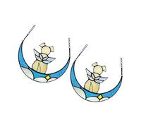 MLWSKERTY 2 Cintres Solaires en Acrylique pour Animaux De Compagnie De Lune Et De Chien Lumière Apaisante Affichage Artistique pour Les Propriétaires en Deuil De Sympathie pour Les en Deuil