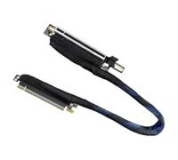 MLWSKERTY Câble D'extension Graphique Flexible À Angle Droit De 270 Degrés PCIe 5.0 X16 Terminal À Revêtement Argenté Cordon De Manchon Tressé Câble D'extension GPU Tressé