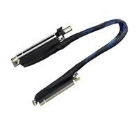 MLWSKERTY Câble D'extension Graphique Flexible À Angle Droit De 270 Degrés PCIe 5.0 X16 Terminal À Revêtement Argenté Cordon De Manchon Tressé Câble D'extension GPU Tressé