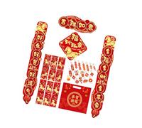 MLWSKERTY Complete Chinese New Year Decoration Bundles for 2026 Horse Year Includes Couplets and Lucky Characters Festival Home Decors Horse Festival Decors