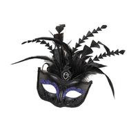 MLWSKERTY Demi-visage À Plumes Avec Pour Mascarades Accessoires De Cosplay Et De Bal D'halloween Masque Vénitien Femmes Mascarades