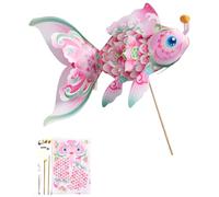 MLWSKERTY Do It Yourself Fish Lamp Craft Set with LED Light & Handheld Wooden Rod User Friendly PP for Home Decoration Gift Party Decoration Fish Lamp