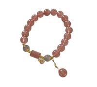 MLWSKERTY Élastique en Pierre Naturelle Coloré Élégant pour Femmes Bijoux Énergétiques Usage Quotidien Accessoires De Chaîne Énergétique Rose