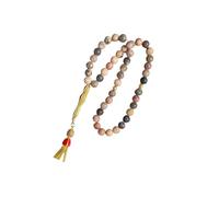 MLWSKERTY Elegant Gemstones Bead Wristlet Elastic Cord Gold Tassels Accent Stretch Jewelry for Casual Formal Adjustable Elastic Stretch Bracelet