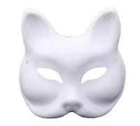 MLWSKERTY Hand-Painted Foxes Mask Masquerade Half Face Halloween Party DIY Cat Japanese Anime Cosplay Japanese Anime Cosplay Hand-painted Foxes Half Face Diy Cat
